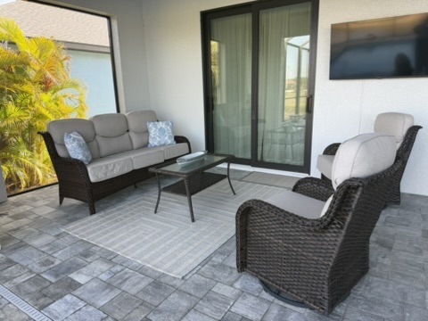 Outdoor sofa seating area